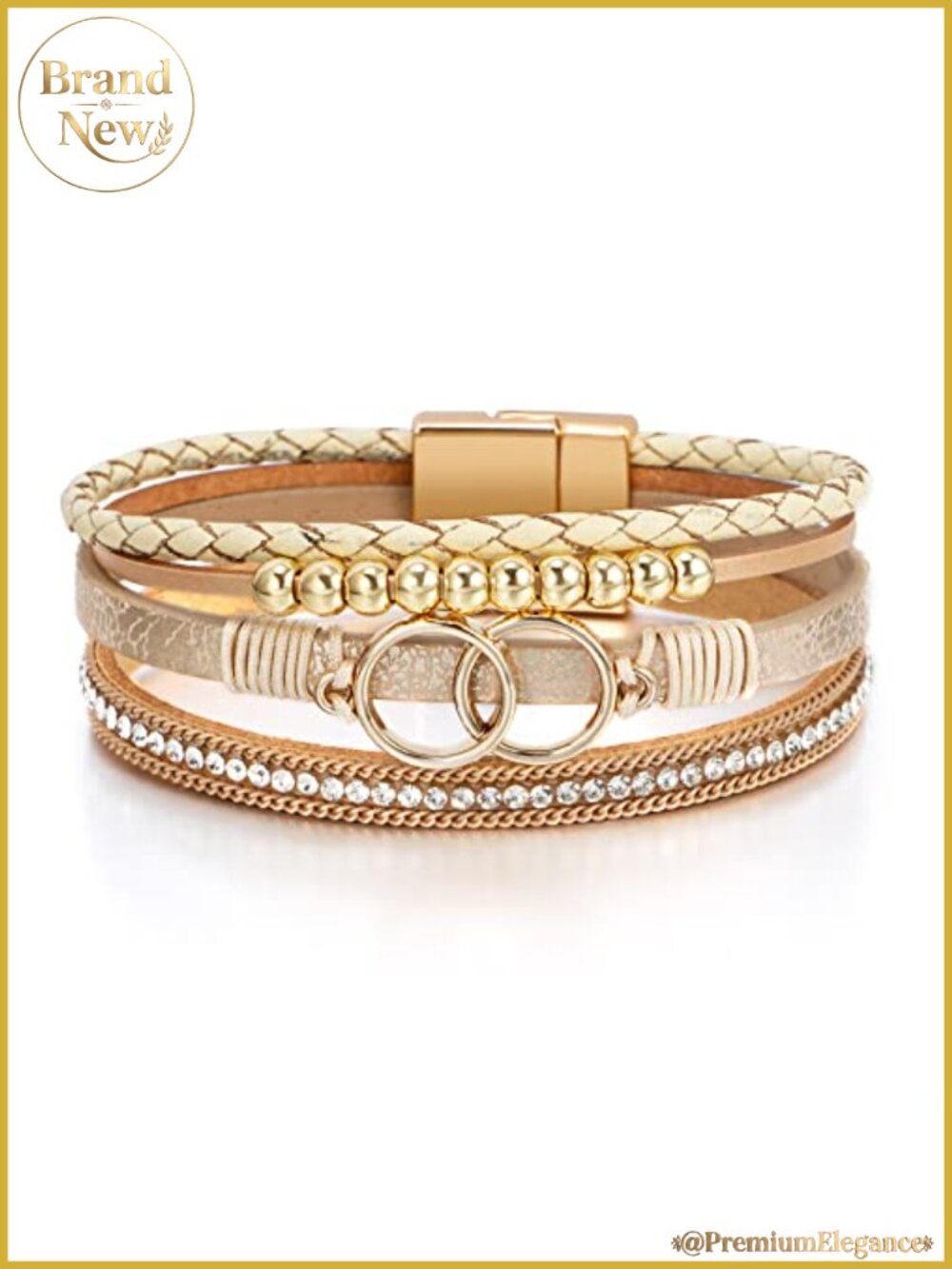 Handmade Leather Wrap Bracelet Boho Western Layered Cuff Jewelry Women
